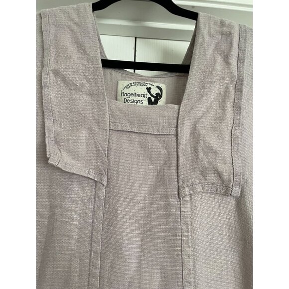 A Rare Find! Vintage Jeanne Engelhart Angelheart Designs 100% Linen Dress Large - Picture 12 of 14